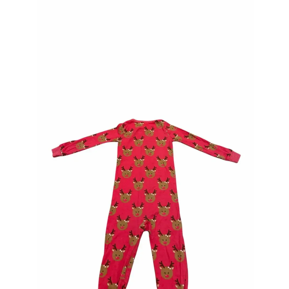 The Children's Place Baby 2T Reindeer Print Long Sleeve Stretchie One Piece